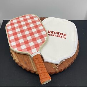 Recess X J Crew Pickleball Paddle gingham red white
